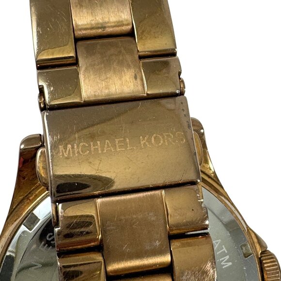 Michael Kors Runway Grey Mother of Pearl Rose Gold Plated Ladies Watch MK5453 - Picture 6 of 8